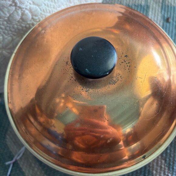 Vintage Copper ice bucket with Lid Lion head handles - Picture 3 of 8